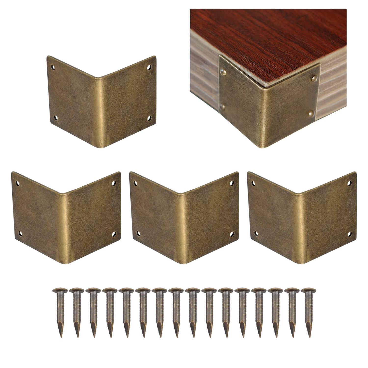 UFURMATE Right Angle Corner Protector, 4Pcs Antique Brass Decorative ...