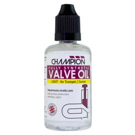 Champion Valve & Rotor Oil (Fully Synthetic - Light) for Cornet, Trumpet, Flugelhorn and French Horn Rotors. Lubrication for Brass Musical Instruments. 50ml. Made in the UK.