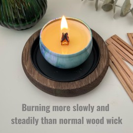 Wood Candle Wicks Cross Shape 4x0.4inch / 100x10mm, Cross Wooden Wicks Iron Stands for Candle Making, Natural Wood Wick Core