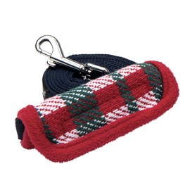 Puppia Festive Dog Leash Checkered Pattern for Small and Medium Dog, Red, Medium