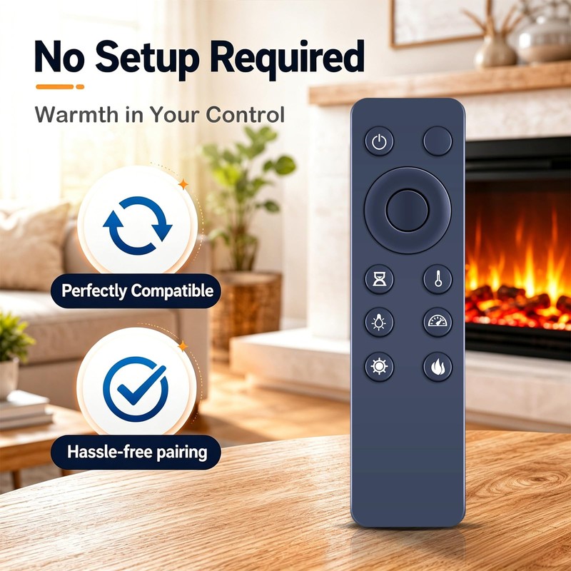 Replacement Remote for Twin Star Classic Flame Electric Fireplace Heater