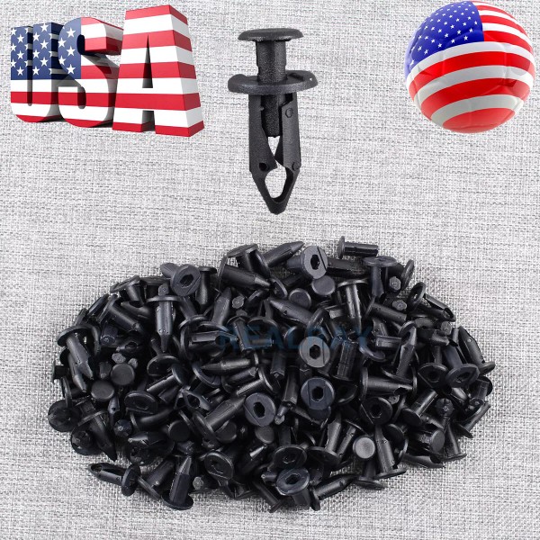 realray 100PCS BLACK Fender Clips Fasteners Push Retainer For Honda