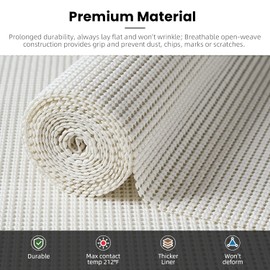 BAGAIL Drawer and Shelf Liner, 17.5 in X 20 Ft Non-Adhesive Shelf Liners for Kitchen Cabinets, Thick Strong Grip Liners for Desk, Shelves, Bathroom Drawers, Cabinet Protection - White