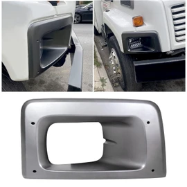 HECASA Passenger Right Headlight Headlamp Bezel Trim Compatible with 2003-2009 Chevy/GMC C6500 C7500 C8500 Replacement for #15173202