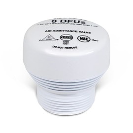 Highcraft BBW1122P Air Admittance Valve 2’’-1-1/2" MIP, with PVC Adapter, White