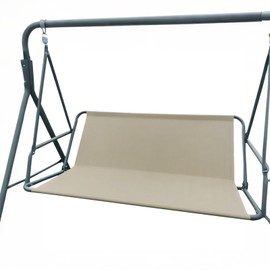 Porch Patio Swing Replacement Seat Cover, 2/3 Seat 600D Thicken Oxford Waterproof Fabric for Outdoor Garden Swings (Beige, L:58.3x19.7x19.7inch)