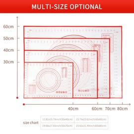 This 11.81x15.74in(30x40cm) silicone silpat baking pastry mat，dough mat，baking supplies，sourdough bread baking supplies，kitchen bread baking making tools，medium size for kitchen gadgets counter, Red