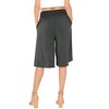 STRETCH IS COMFORT Women's Cropped Gaucho Pants Charcoal Gray X-Large