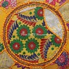 DK Homewares Indian Round Stool Patchwork Embroidered Cotton with Removable