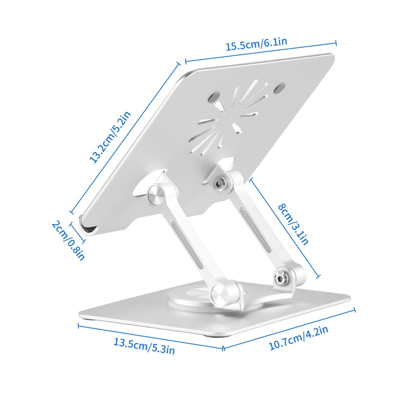 EAREST Tablet Stand Holder Adjustable Desktop Stand Foldable Aluminum For