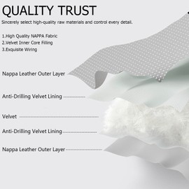 Ywooon Ywooon Sitzkissen Auto, Premium Nappa Leder Rear Sitzkissen Autositzschoner Atmungsaktiv, Anti Rutsch Auto Rear Sitzauflage Sitzkissen Sitzbezge Universal fr Auto, Brostuhl (Wei?, 1 Stck)