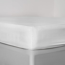 Brentfords Plain Dye Fitted Bed Sheet Non Iron Super Soft Easy Care Microfibre, White - Double Size