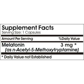 Melatonina 3mg ~ 100 Cápsulas - Sin aditivos ~ Naturetition Supplements