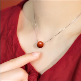 Erliway Healing Crystal Pendant Necklace for Women, 925 Sterling Silver Chain with 10mm A+ Grade Crystal Bead, 45cm Adjustable Length Healing Necklace Jewelry Gift for Women Girls, Stone Sterling