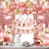Rose Gold Birthday Party Decorations, Happy Birthday Banner, Rose Gold