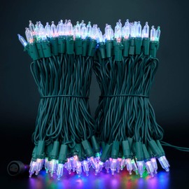 Color Changing LED String Lights with Remote Control, 66 Feet 200 Count Variable Color Mini Light Set, Adapter with 10 Functions Controller Warm White/Multicolor & Multiple Flashing Mode (Green Wire)