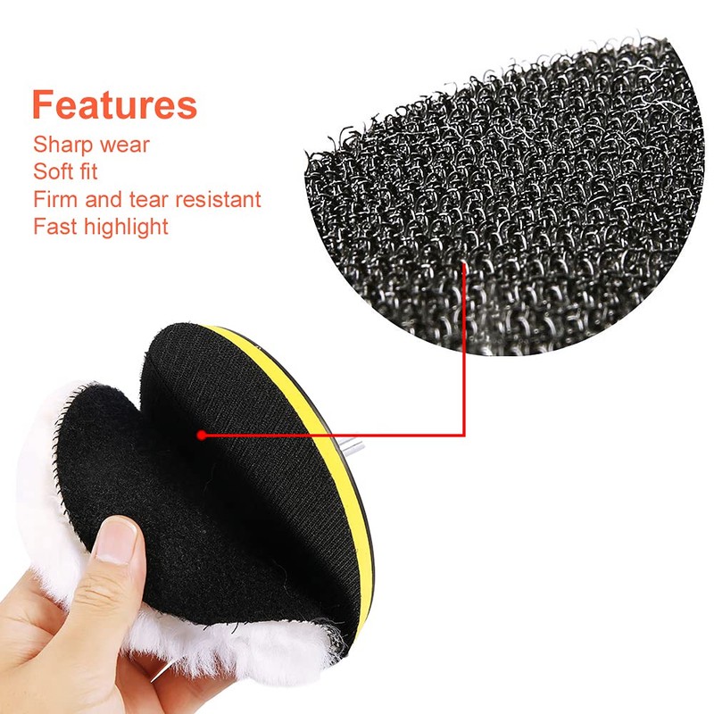 7 Pcs Wool Polishing Buffing Pads Buffer Foam Drill Wheel