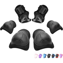 Kids/Youth Knee Pads Elbow Pads Wrist Guards 3 in 1 Protective Gear Set for Child Roller Skates, Cycling, Inline Skating, Scooter Skateboard, BMX Bike, Riding, and Multiple Outdoor Sports