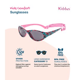 Kiddus Comfort Children’s Sunglasses for Boys and Girls Ages 2 to 6 Years Totally Flexible Model for Extra Comfort With Strap and Very Resistant 100% UV Protection Useful Gift -