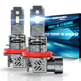 RAMHORN H11 Light Bulbs, H8 H9 Light Bulbs 500% Brightness Upgraded Design 6500K White Plug-N-Play Fog Light, Pack of 2