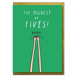 The Highest Of Fives! Funny Congratulations, Well Done, New Job Card
