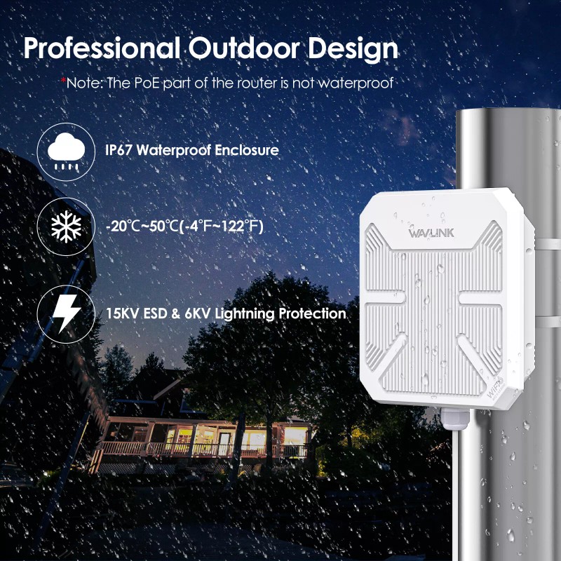 Wavlink 3000Mbps Outdoor WiFi6 Router Repeater WiFi Extender Mesh Wifi