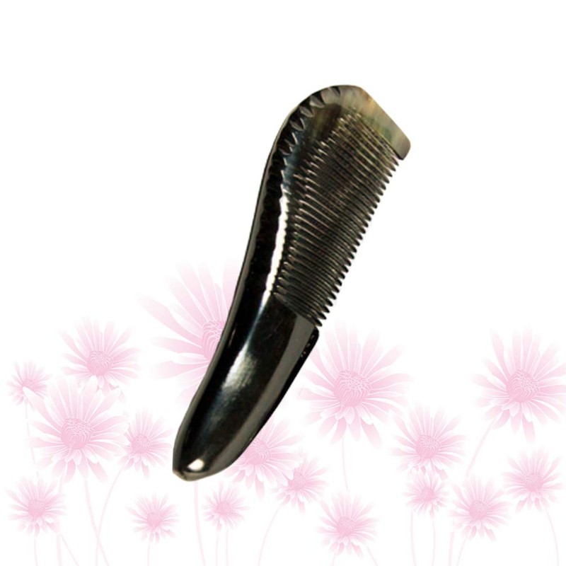 EXCEART Handmade Ox Horn Massage Comb Anti-static Fine Teeth Pocket