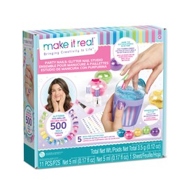Make It Real: Party Nails Glitter Nail Studio - DIY Nail Kit, Decorate 500 Nails, 5 Mess-Free Glitter Pods, Tweens, Girls & Kids Ages 8+