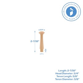 Shaker Pegs 2-7/16 Inch 3/8 Tenon - Package of 250 by Woodpeckers