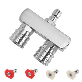 EZALOR Pressure Washer Tips, 2-in-1 Power Washer Nozzle Tip, Dual Pressure Washer Nozzle with 4PCS Pressure Washer Spray Nozzles(0 Degree Red & 40 Degree White), 1/4 Inch Quick Connect, 5000 PSI