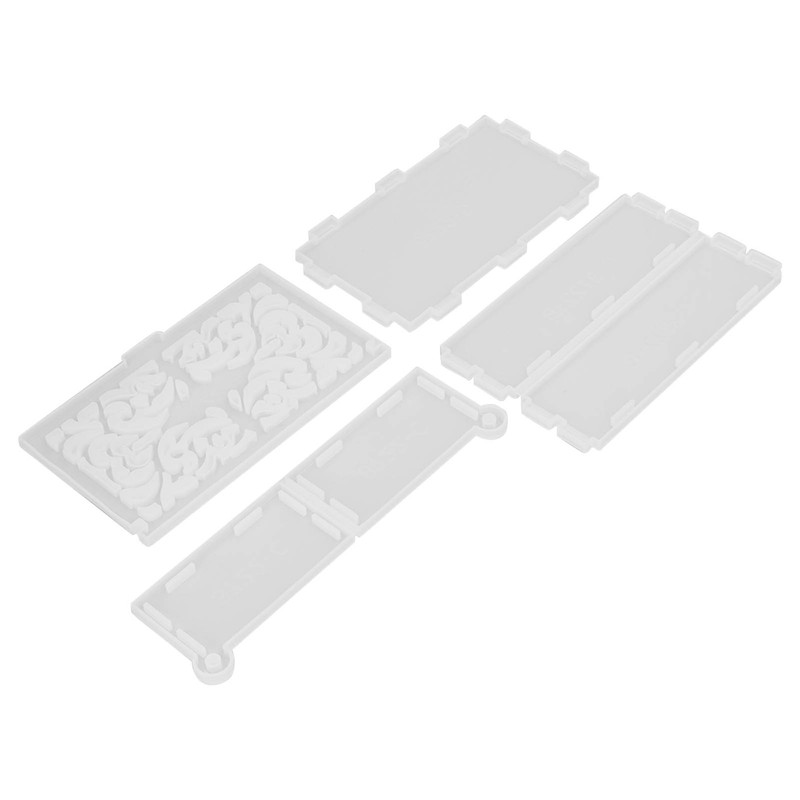4pcs Storage Box Resin Mold DIY Production Patterned Hollow Flip