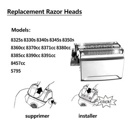 83M Series 8 Shaver Replacement Blade Compatible with Braun Series 8 Replacement Head&for Braun S8 Replacement Head,Foil&Cutter for Series 8 Wet&Dry Electric Razor Models 8370cc 8340s 8350s