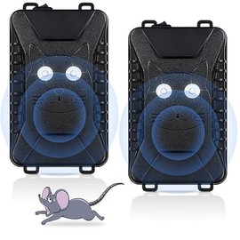 Rodent Repellent for Car Engines, 2 Pack Plug-in Rodent Repeller Ultrasonic Indoor, Battery Operated Car Mouse Repellent Under Hood, Keep Mice Rat Squirrel Out of Car, Attic, Garage, Barn