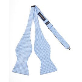 HISDERN Men's Adjustable Bow Ties with Pocket Square Set, Wedding Celebration, Bow, Self-Tying Bow Ties for Suit Tuxedo, Blue-5