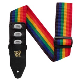 Ernie Ball Rainbow Coloured Polypropylene Guitar Strap Pick Holder