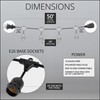 50-ft 25 Suspended Sockets E26 Commercial Patio Light Stringer, Heavy