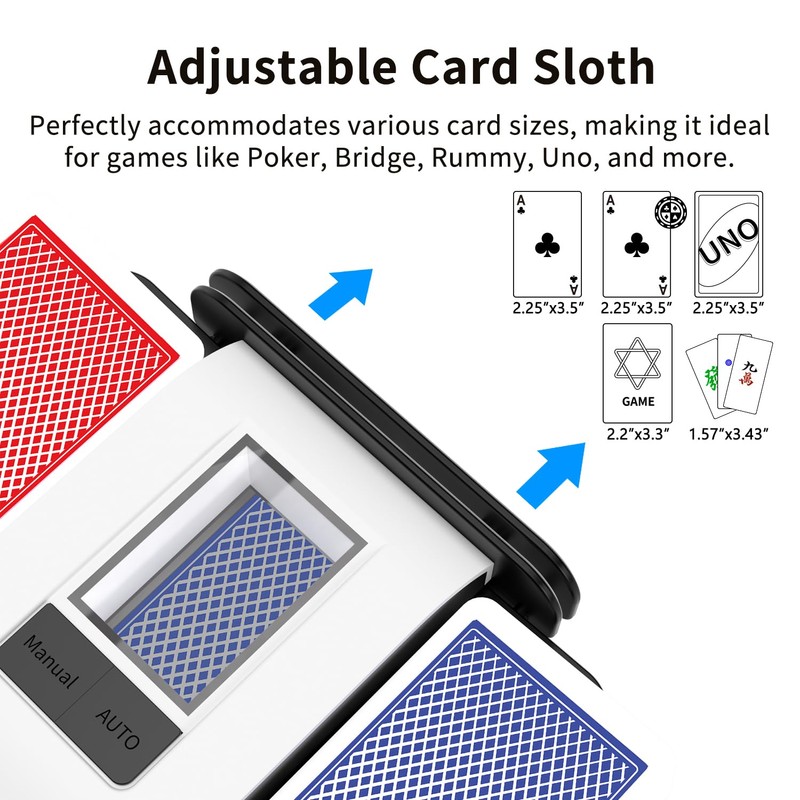 BIFTU Automatic Card Shuffler with Dual Modes, Rechargeable 1-2 Deck