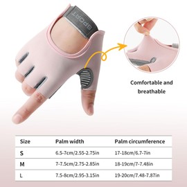 JEVRKAPZ Workout Gloves Women Gym Gloves Fingerless Gloves for Weightlifting Lightweight Breathable Fitness Gloves Sports Gloves for Cycling Exercise Training Climbing Excellent Grip Cushion Pads