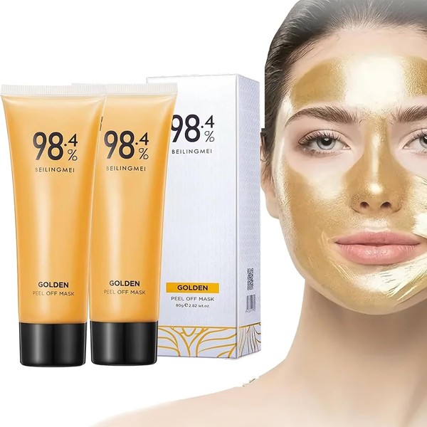 2PC Gold Foil Peel-Off Mask, Peel-Off Anti-Wrinkle Mask, 98.4% Beilingmei