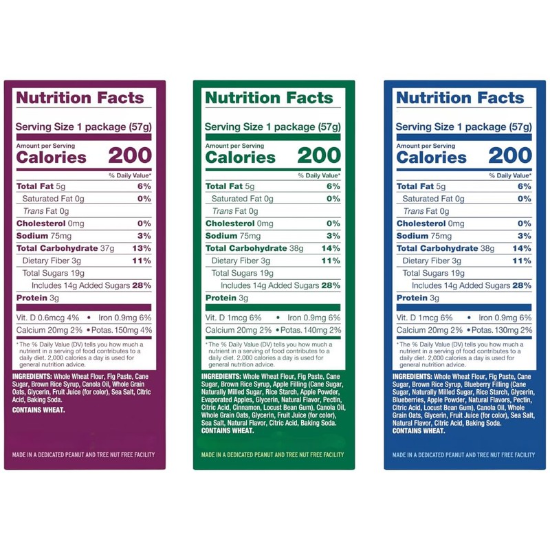 Whole Wheat Fig Bars 6 Flavor Variety Pack, Healthy Breakfast