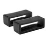 2 x 24mm Black Rubber PVC Watch Strap Keeper Retaining