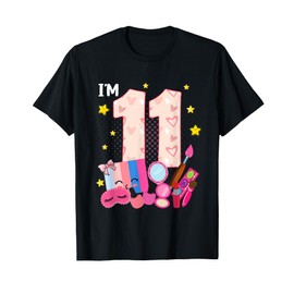 11th Birthday for Little Girl Makeup Spa Nail 11 Years Old T-Shirt