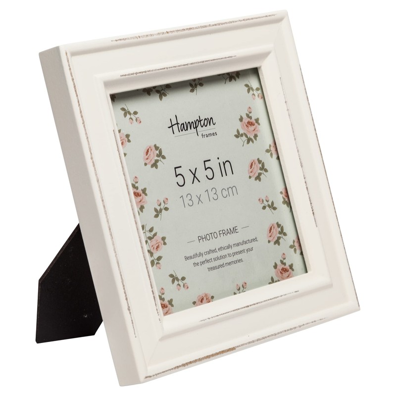 Hampton Frames PALOMA 5x5 (13x13cm) White Square Picture Photo Frame
