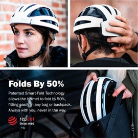 FEND One Foldable Bike Helmet – Patented Smart-Fold 50% Compact Design, Award-Winning Safety CPSC/EN1078 Certified, for Adults, Commuters, E-Bikes, Scooters