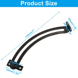 Piutouyar 4 Pack 7 Inch Lid Support Hinge, Black Left and Right Hand Adjustable Support Hinge for Cabinet, Closet, Furniture Hardware