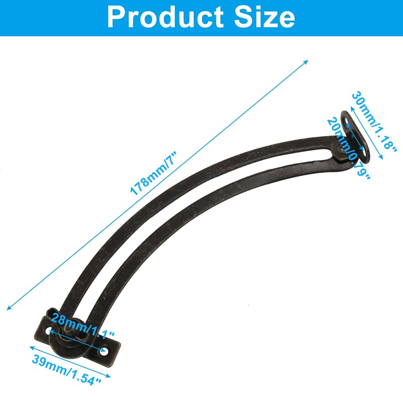 Piutouyar 4 Pack 7 Inch Lid Support Hinge, Black Left