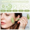AOKUN Kit 5pzs Rodillo De Masaje De Jade Gua Sha