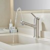 Aktines Pull Out Bathroom Faucet 1 Hole, Brushed Stainless