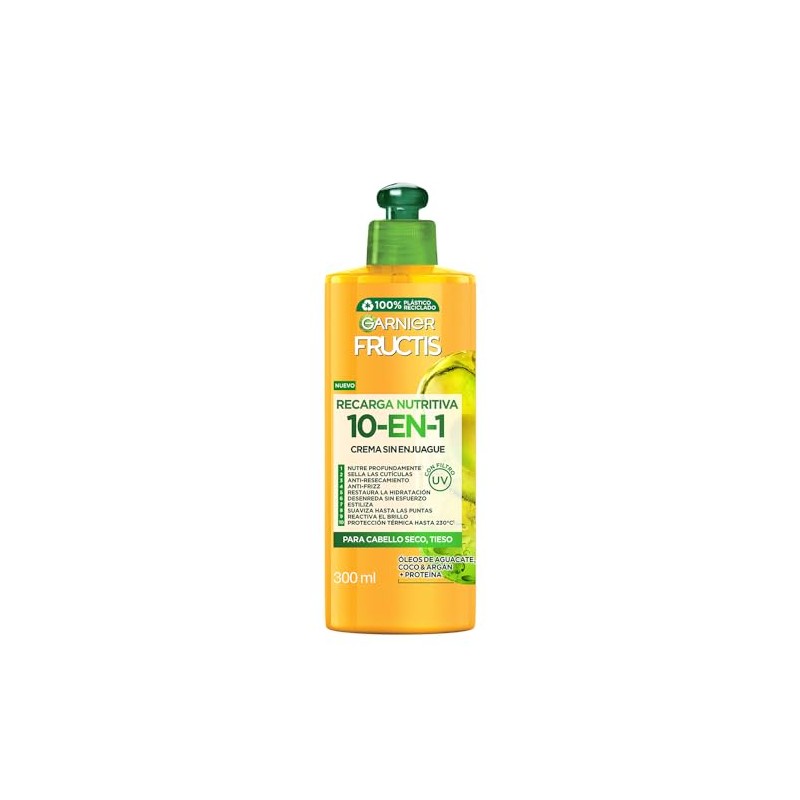 Garnier, Fructis Crema Para Peinar 10 En 1 Recarga Nutritiva,