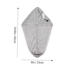 IWOWHERO Fast Drying Hair Towel Wrap with Elastic Headband Absorbent Coral Fleece Shower Cap for Drying Travel